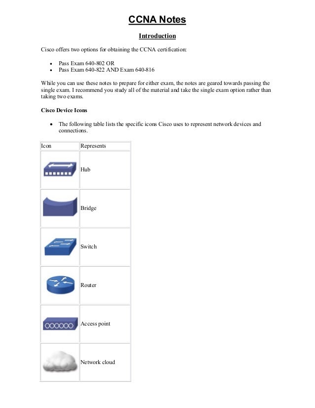 ccna exam notes
